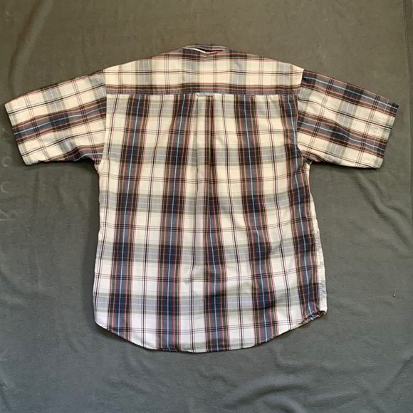 Knights of Round Table Mens Button Down Cotton Short Sleeve Plaid Shirt - Picture 2 of 7